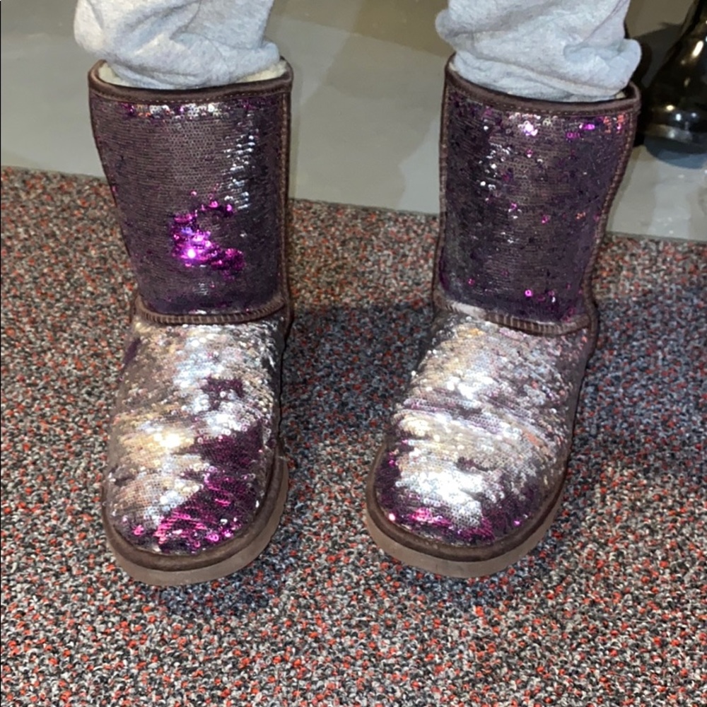 Ugg boots sparkly purple